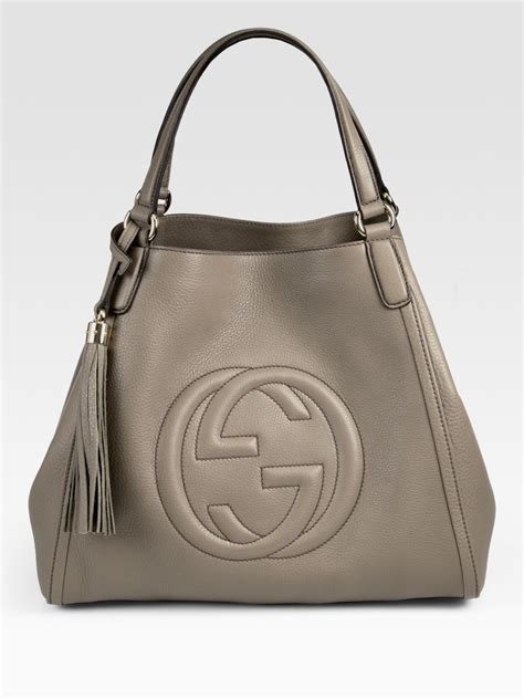 gucci dark grey shoulder handbag